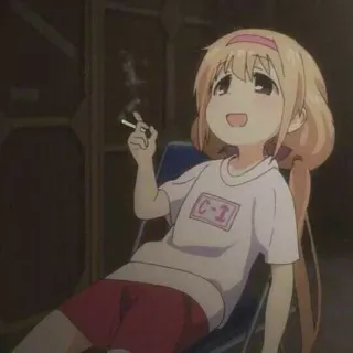 🚬 Anime, Fumo, Ragazza, Sigaretta telegram sticker