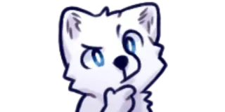 🤔 mèo, nhãn dán, đang suy nghĩ, trắng telegram sticker
