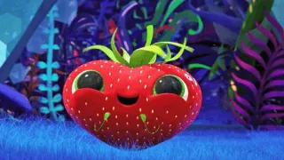 🍓 truskawka, owoc, słodki, kreskówka, szczęśliwy telegram sticker