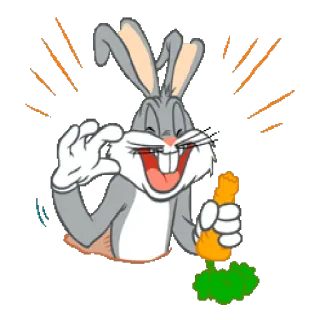 😃 Bugs Bunny мультфильм, кролик, Багз Банни, морковь, смешной telegram sticker