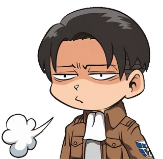 😮‍💨 Levi Ackerman Attack on Titan Anime, Sticker, Manga, Ernst, Fanart telegram sticker