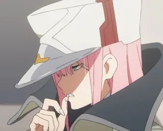 😡 Zero Two Darling in the Franxx Anime, Zero Two, Darling in the Franxx, pinke Haare, Charakter, Illustration telegram sticker