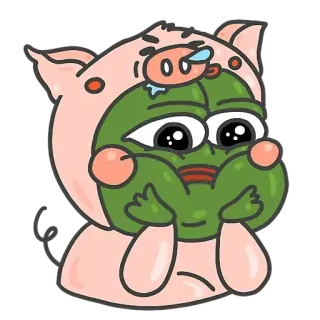 😺 Pepe the Frog 페페, 개구리, 밈, 인터넷 밈, 돼지, 귀여운 telegram sticker