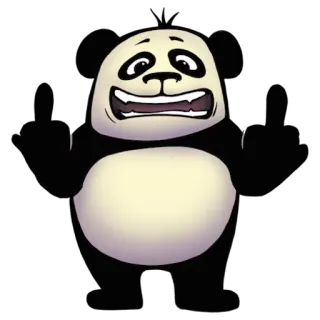 🖕 Panda, Dier, Cartoon, Sticker, Grappig, Schattig telegram sticker