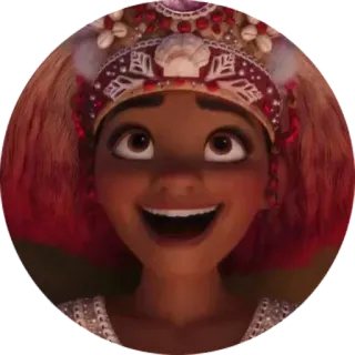 😜 Sina Moana Cartoon, Frau, Lächeln, Mutter, Ozean, Disney whatsapp sticker
