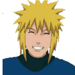 😁 Minato Namikaze Naruto Anime, Postać, Naruto, Minato Namikaze, uśmiechnięty telegram sticker