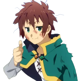 👍 Kazuma KonoSuba anime, personaggio, kazuma, konosuba, pollice in su telegram sticker