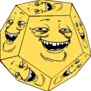🌝 meme, face, troll, yellow, geometric whatsapp sticker