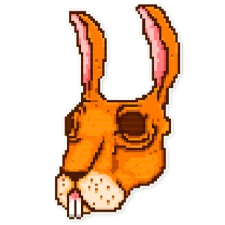 🐰 conejo, pixel art, animal, tenebroso, máscara whatsapp sticker