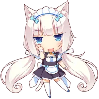 👁️ Anime, Maid, Nekomimi, Chibi, Carino telegram sticker