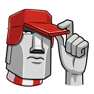 🗿 Moai, Estátua, Ilha de Páscoa, Emoji, Desenho animado, Chapéu telegram sticker