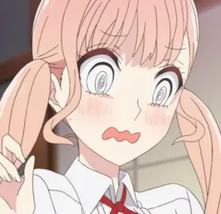 😵‍💫 Anime, Mädchen, geschockt, Angst, Manga, Cartoon, Ausdruck, nervös whatsapp sticker