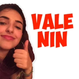 👍 VALE Именной стикер, Большой палец вверх, Девушка, VALE whatsapp sticker