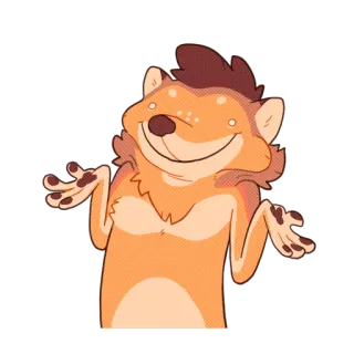 🙂 shrugging, cartoon, animal, uncertain, doubt, question telegram sticker