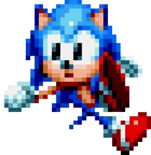 🛑 Sonic video game, sonic the hedgehog, sonic, pixel art, blue hedgehog, retro, game character telegram sticker