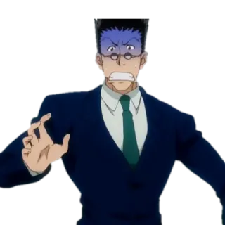 😨 Leorio Hunter x Hunter anime, character, man, angry, Leorio, Hunter x Hunter telegram sticker