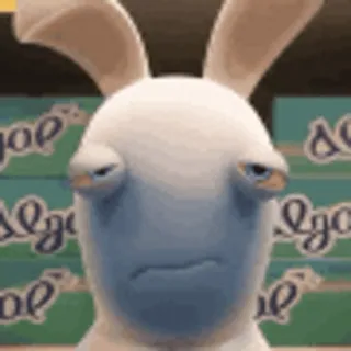 🫠 Rabbid Rabbid, Bwaah, Conejo, Molesto, Enfadado whatsapp sticker