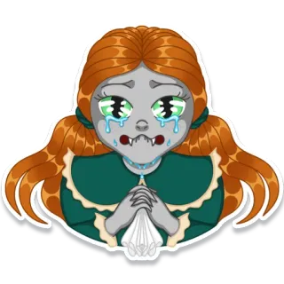 😢 płacz, smutna, dziewczyna, kreskówka, łzy, emocje telegram sticker