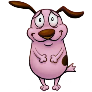 😌 Courage the Cowardly Dog Dessin animé, Chien, Effrayé, Rose, Courage telegram sticker