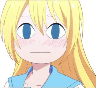 😳 Anime, Niedlich, Mädchen, Blond, Cartoon, Ausdruck whatsapp sticker