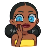 😳 cartoon, woman, cute, illustration, portrait, sticker telegram sticker