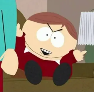 🖕 Eric Cartman South Park 埃里克·卡特曼, 南方公园, 竖中指, 卡通, 冒犯 telegram sticker