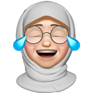 🧕 emoji, laughing, crying, hijab, tears telegram sticker