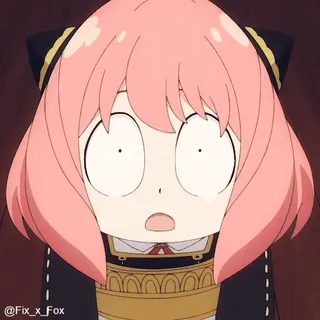 🤩 Anya Forger Spy x Family Anime, geschockt, süß, pinke Haare, Spy Family telegram sticker