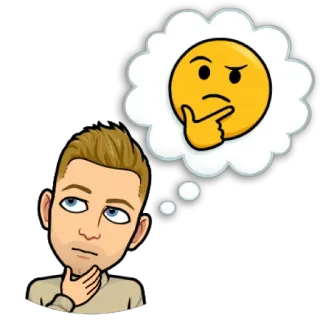 🤔 pensando, emoji, ponderando, pregunta, duda, decisión, indeciso whatsapp sticker