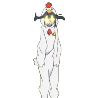😈 аниме, курица, костюм, персонаж, мультфильм telegram sticker