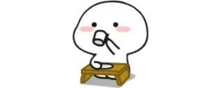 ✨ Cartone animato, Personaggio, Kawaii, Bere, Carino, Bianco, Tavolo telegram sticker