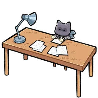 🫣 хочу домой 고양이, 책상, 사무실, 일, 피곤한 telegram sticker