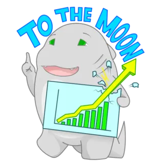 🤑 TO THE MOON криптовалюта, фондовый рынок, инвестиции, мем, финансы, успех telegram sticker