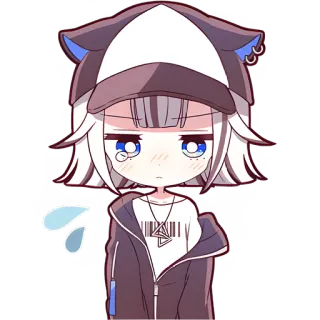 😢 Anime, Hoạt hình, Dễ thương, Kawaii, Chibi, Sticker, Nghệ thuật số, Nhân vật telegram sticker