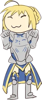 😽 Saber Fate/stay night Anime, Personaggio, Carino, Divertente, Armatura, Biondo telegram sticker