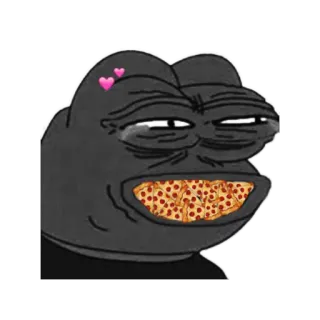 😂 pepe, katak, pizza, meme, makan, hati whatsapp sticker