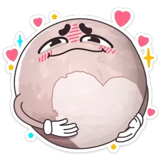🥰 planet, love, heart, cartoon, cute, kawaii telegram sticker