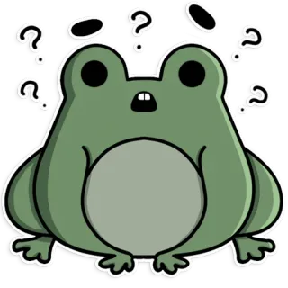 😮 grenouille, question, confus, dessin animé, animal telegram sticker