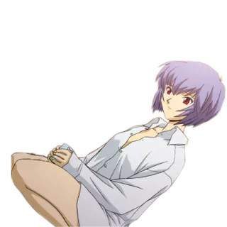 😌 Rei Ayanami Neon Genesis Evangelion rei ayanami, evangelion, anime, personagem, garota whatsapp sticker