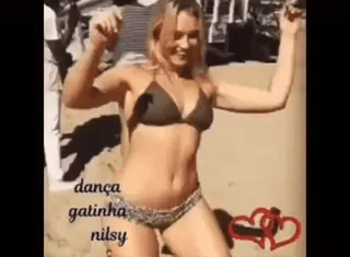 🎈 dança gatinha nilsy Frau, Bikini, Tanzen, Strand whatsapp sticker