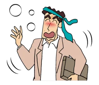 😊 drunk, man, business, anime, cartoon, office worker telegram sticker
