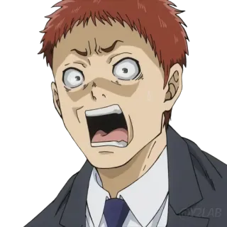 😱 Anime, Mann, Schockiert, Gesichtsausdruck, Cartoon whatsapp sticker