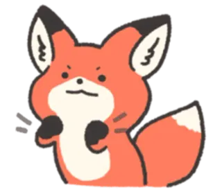 😠 狐狸, 动物, 贴纸, 卡通 telegram sticker