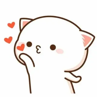 🐼 кот, поцелуй, любовь, сердце, милый, мультфильм telegram sticker