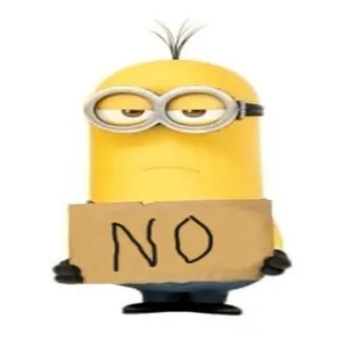 😒 Minion Despicable Me NO Minion, Ich Einfach Unverbesserlich, Nein, Cartoon, Lustig, Protest telegram sticker