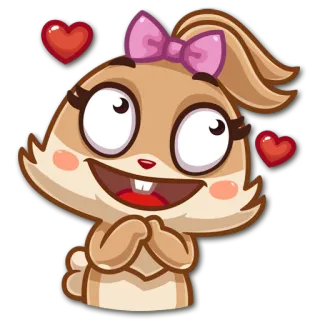 😍 coelho, desenho animado, fofo, coração, amor, animal telegram sticker