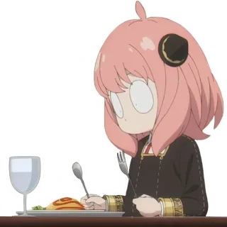 🤔 Anya Forger Spy x Family Anya Forger, Spy x Family, Anime, Kartun, Karakter, Makan whatsapp sticker