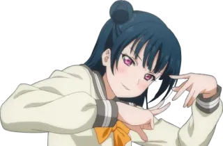 🤘 Yoshiko Tsushima Love Live! Sunshine!! Anime, Fille, Idole, Yoshiko Tsushima, Love Live! Sunshine!! telegram sticker
