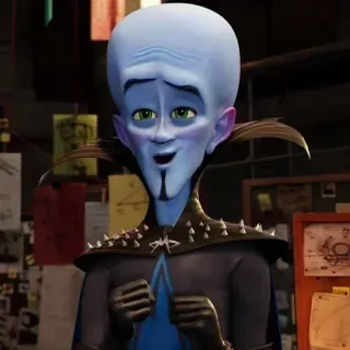 🌟 Megamind animé, personnage, méchant, bleu, maléfique, drôle telegram sticker
