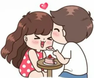 😍 爱, 情侣, 甜点, 卡通, 心, 可爱, 关系, 甜 whatsapp sticker